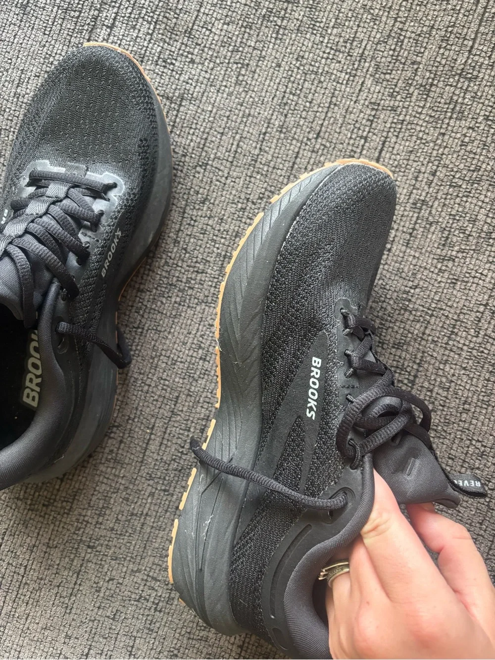 Brooks Women's Black Running Shoes with Gum Outsole